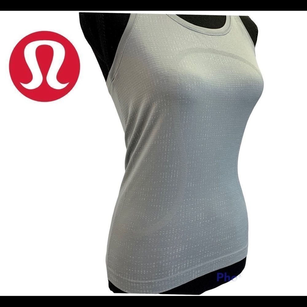 Lululemon gray logo racerback tank top size 2